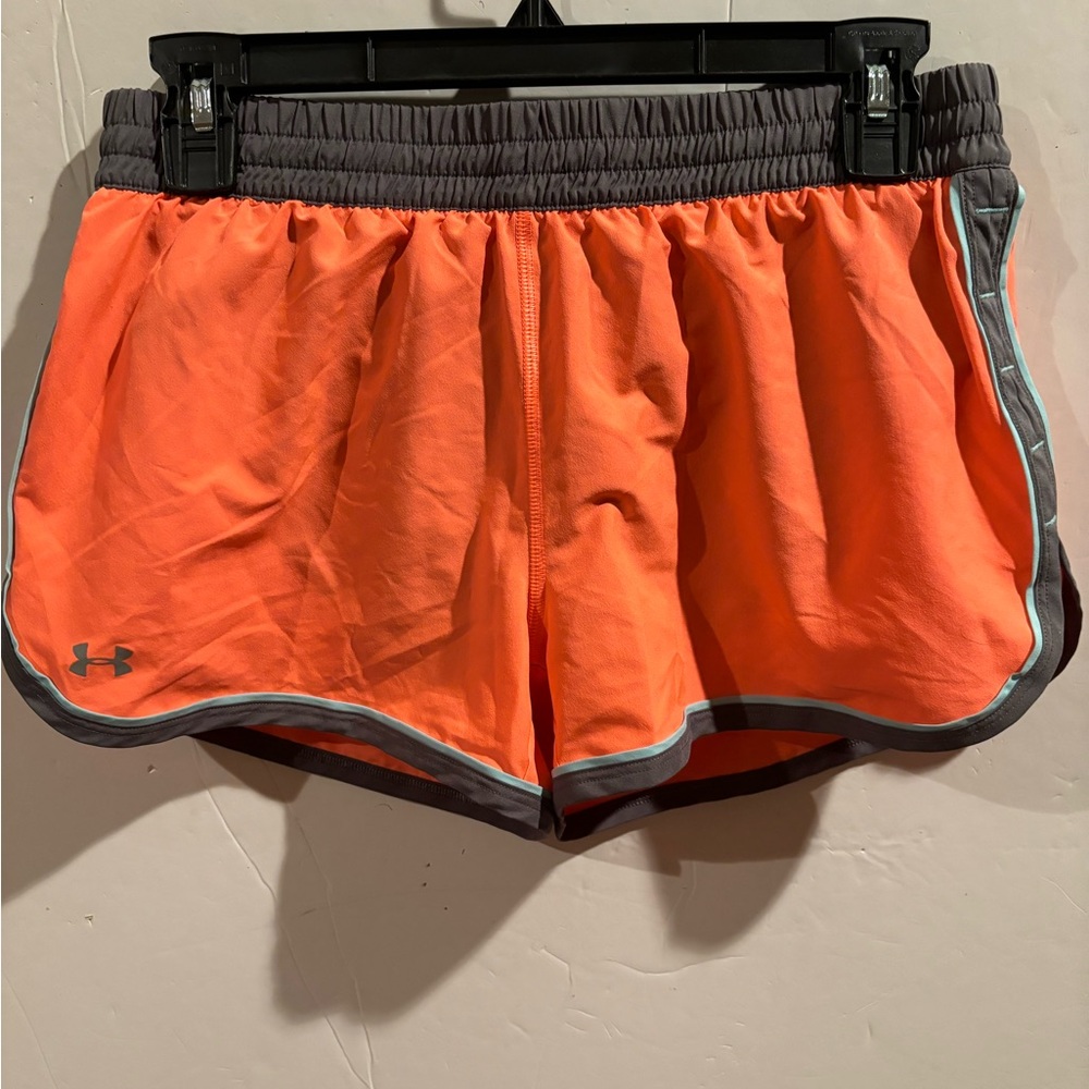 Under Armour Women's Bright Orange Gray Athletic Shorts